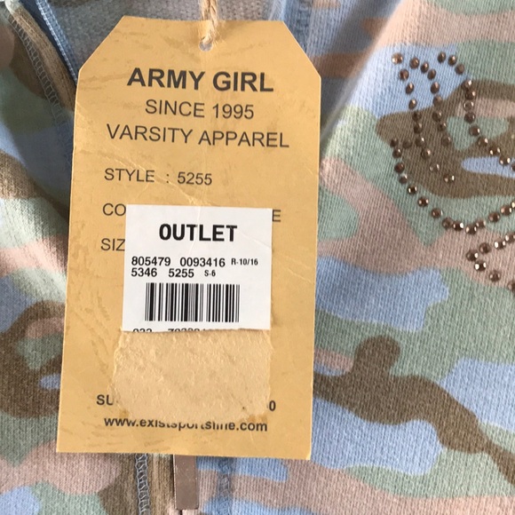 Army Girl Blue Camou Hoodie Varsity Apparel L NWT - Picture 4 of 12